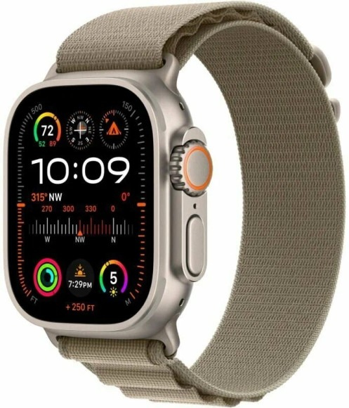 Apple Watch Ultra 2 49 мм Titanium Case, Olive Alpine Loop, S  