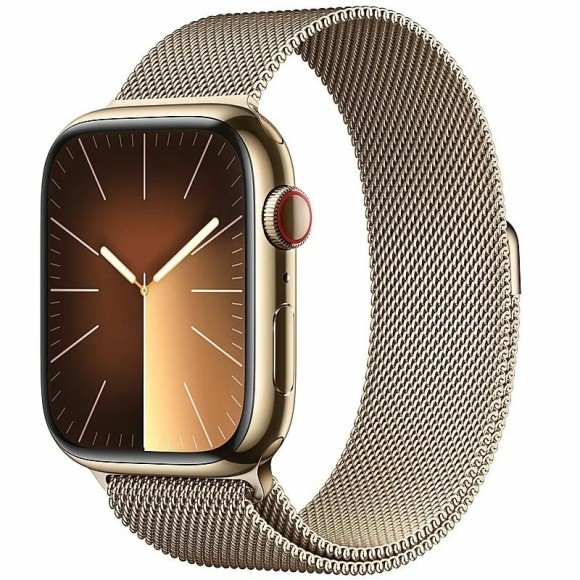 Apple Watch S9 45 mm, Gold Stainless Steel Case with Gold Milanese Loop