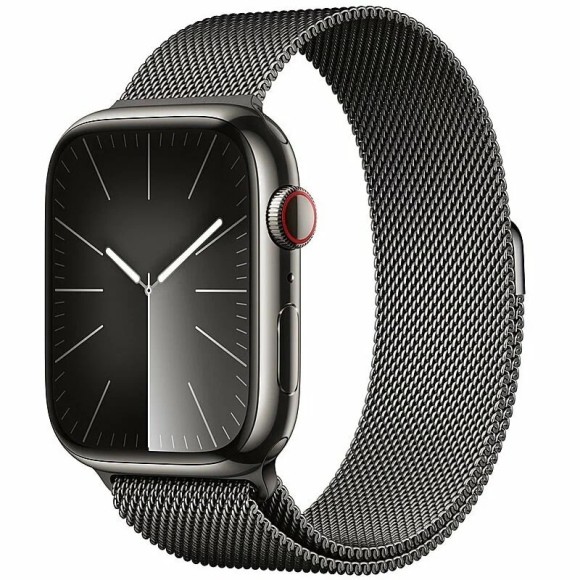 Apple Watch S9 45 mm,  Graphite Stainless Steel Case with Graphite Milanese Loop