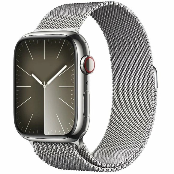Apple Watch S9 45 mm, Silver Stainless Steel Case with Silver Milanese Loop