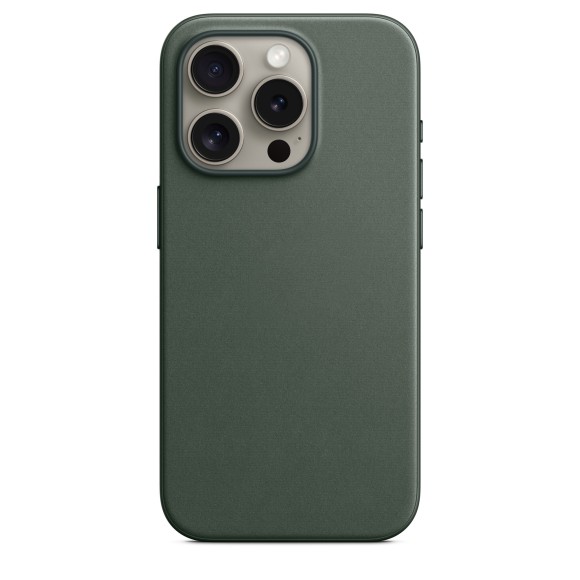 Чехол Apple MagSafe FineWoven для iPhone 15 Pro, вечнозелёный | Evergreen 