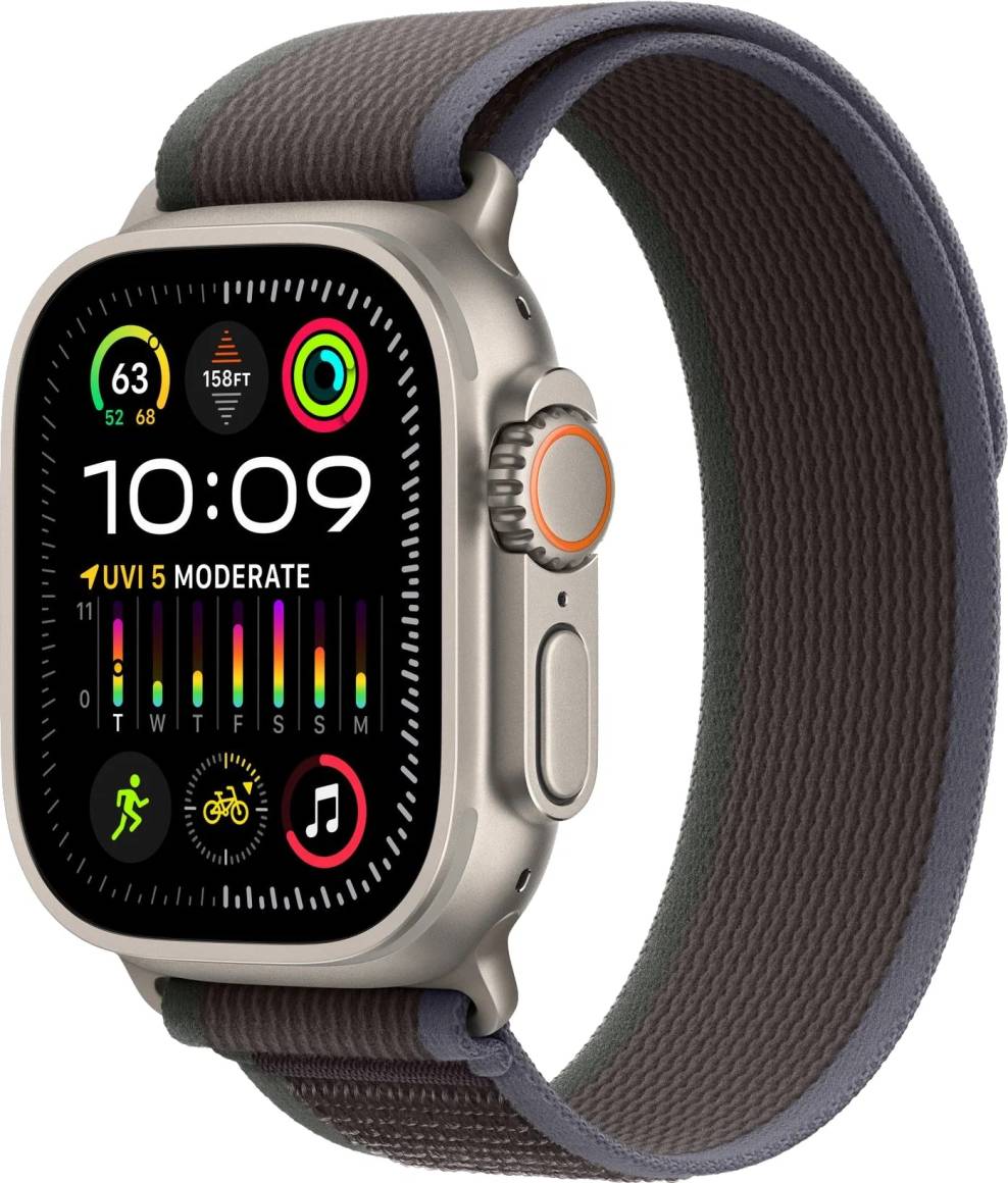 Apple Watch Ultra 2 49 Titanium Case Blue Black Trail Loop S M