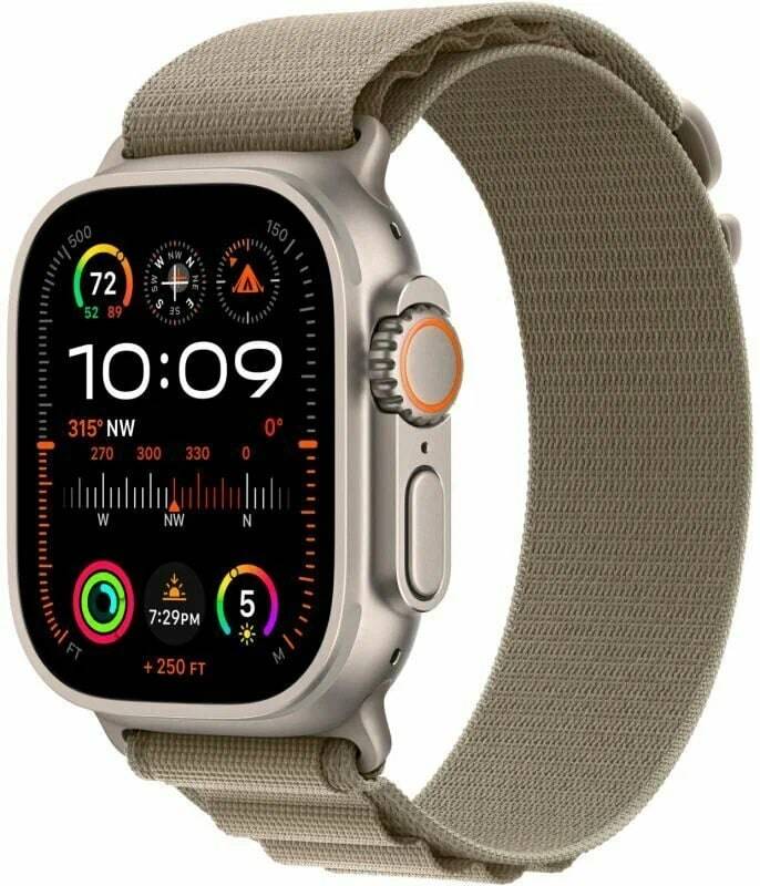 Apple Watch Ultra 2 49mm Titanium Case with Alpine Loop M Olive