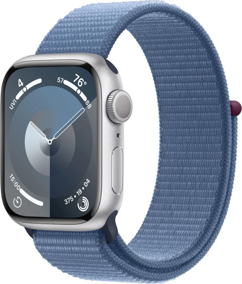 Apple Watch S9 45 мм Aluminium Case, Silver/Winter Blue Sport Loop
