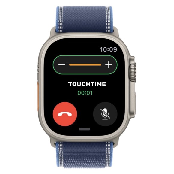 Apple Watch Ultra 3 49mm Natural Titanium Case, Blue/Bright Blue Trail Loop, M/L