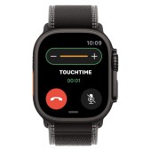 Apple Watch Ultra 3 49mm Black Titanium Case, Black/Charcoal Trail Loop, S/M