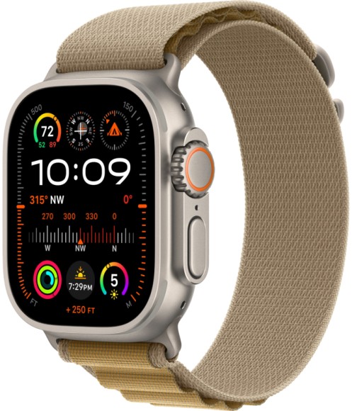 Apple Watch Ultra 2 49 мм Titanium Case, Tan Alpine Loop, M