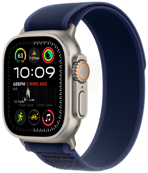 Apple Watch Ultra 2 49 мм Titanium Case, Blue Trail Loop, S/M