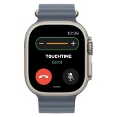 Apple Watch Ultra 3 49mm Natural Titanium Case, Anchor Blue Ocean Band