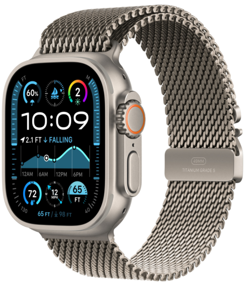 Apple Watch Ultra 2 49 мм Titanium Case, Milanese Loop, L