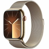 Apple Watch S9 45 mm, Gold Stainless Steel Case with Gold Milanese Loop Apple Watch S9 45 mm, Gold Stainless Steel Case with Gold Milanese Loop
