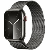 Apple Watch S9 45 mm,  Graphite Stainless Steel Case with Graphite Milanese Loop Apple Watch S9 45 mm,  Graphite Stainless Steel Case with Graphite Milanese Loop