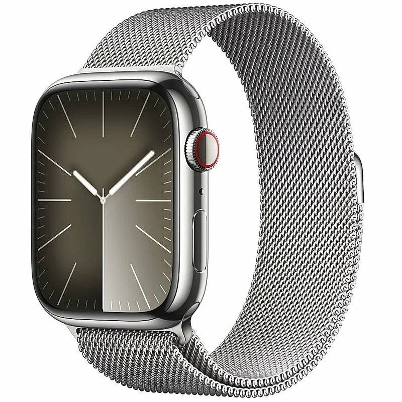 Apple Watch Series 9 45mm Cellular Stainless Steel Case with Milanese Loop Silver