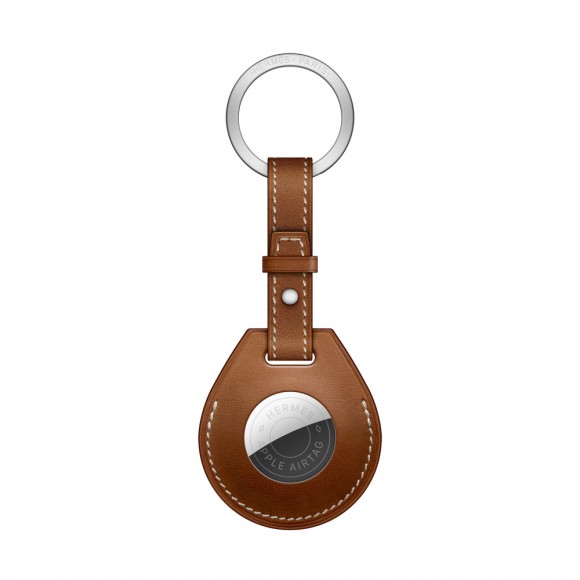 Трекер Apple AirTag Hermes брелок с кольцом для ключей Fauve