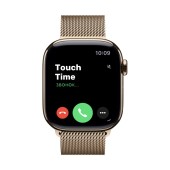 Apple Watch Series 11 GPS + Cellular, 42mm, Gold Titanium Case, Gold Milanese Loop