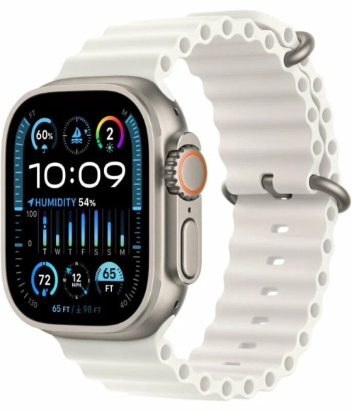 Apple Watch Ultra 2 49 мм Titanium Case, White Ocean Band, One Size
