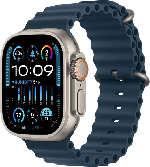 Apple Watch Ultra 2 49 мм Titanium Case, Blue Ocean Band, One Size 
